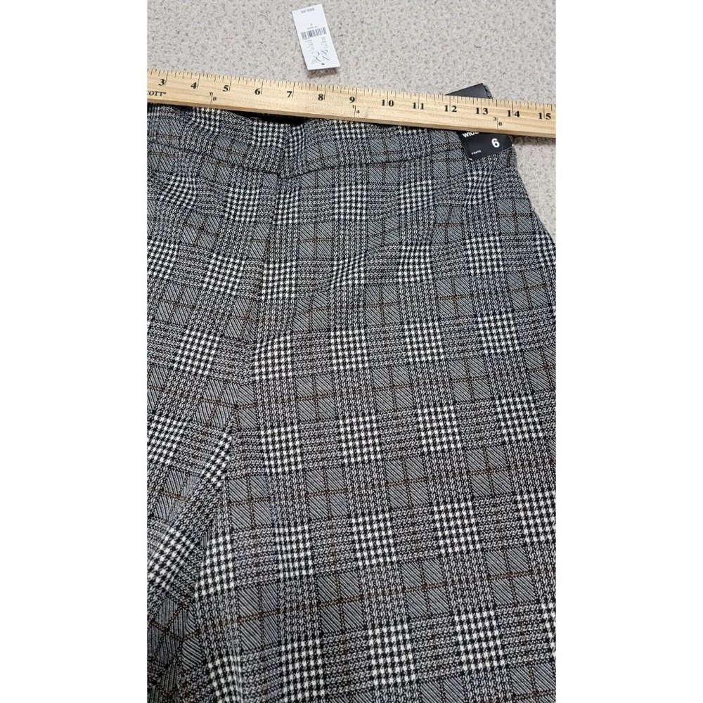 7th Avenue Design Studio NY Co Womens Gray Plaid Ponte Pants Wide Leg Size 6 NWT - Picture 9 of 15